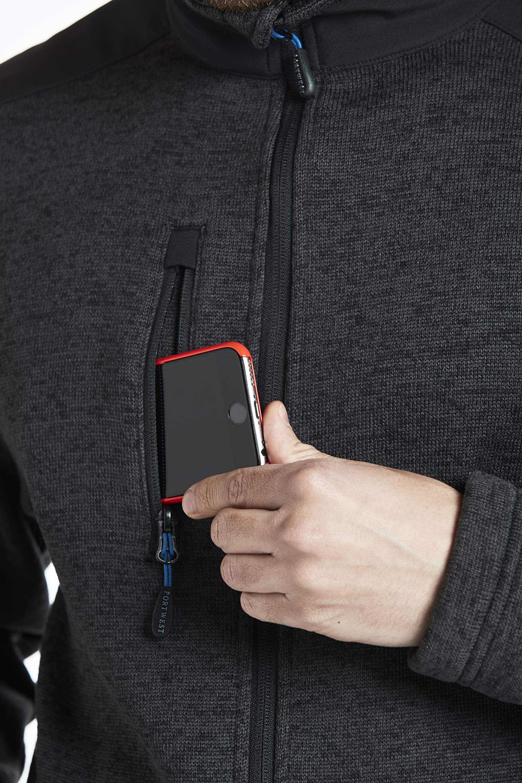 Portwest T830 Polar KX3 Performance 5 kieszeni Wzmocnione Panele Trwałość | Oliwkowy, 3XL, UPF 40+, Drapane Wnętrze, Ochrona Podbródka, Kontrastowa Tkanina, Opuszczony Tył, Zamek Błyskawiczny z Przodu