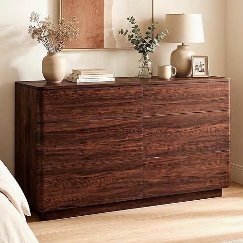 Miniatura 9 de ACCOHOHO Cómoda moderna de 9 cajones para dormitorio, cómodas de madera de 52" de ancho con gran almacenamiento, cajonera sin tiradores soporte de