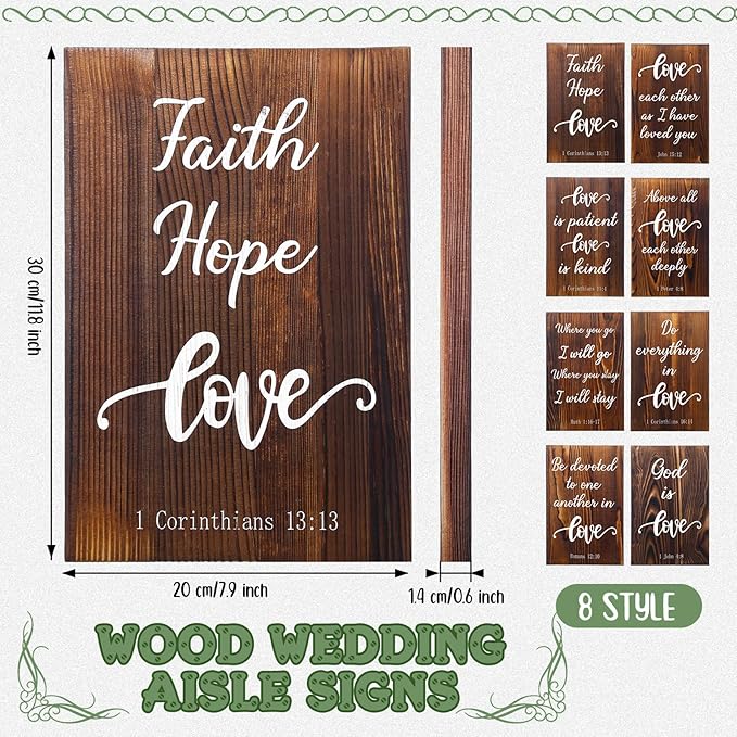 Rustic Wedding Aisle Signs: Love is Patient, Kind