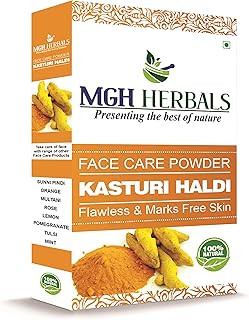 MGH Herbals Kasturi Haldi Powder for face (100 grams) | Wild turmeric powder for glowing skin| Kasturi Manjal | 100% Natural, Chemical-free, Perseverative-free, Non-GMO)