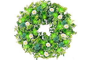 Sggvecsy 18’’ Green St Patricks Wreath for Front Door