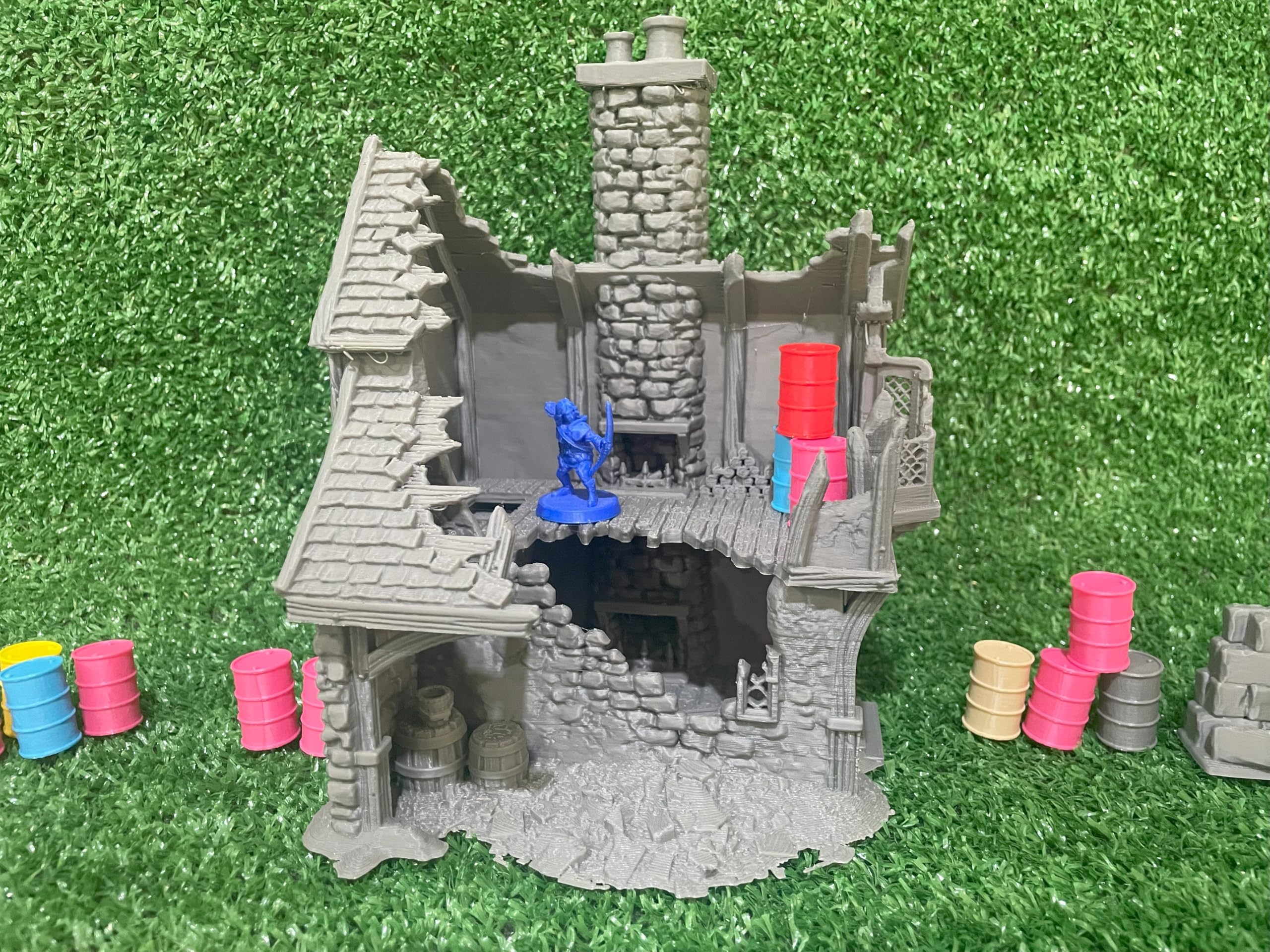 Ruined House - Scenery for Wargames and Fantasy Miniatures - 28mm/32mm - 3D Printed - Briarwood House 5 Ruins - Image 4