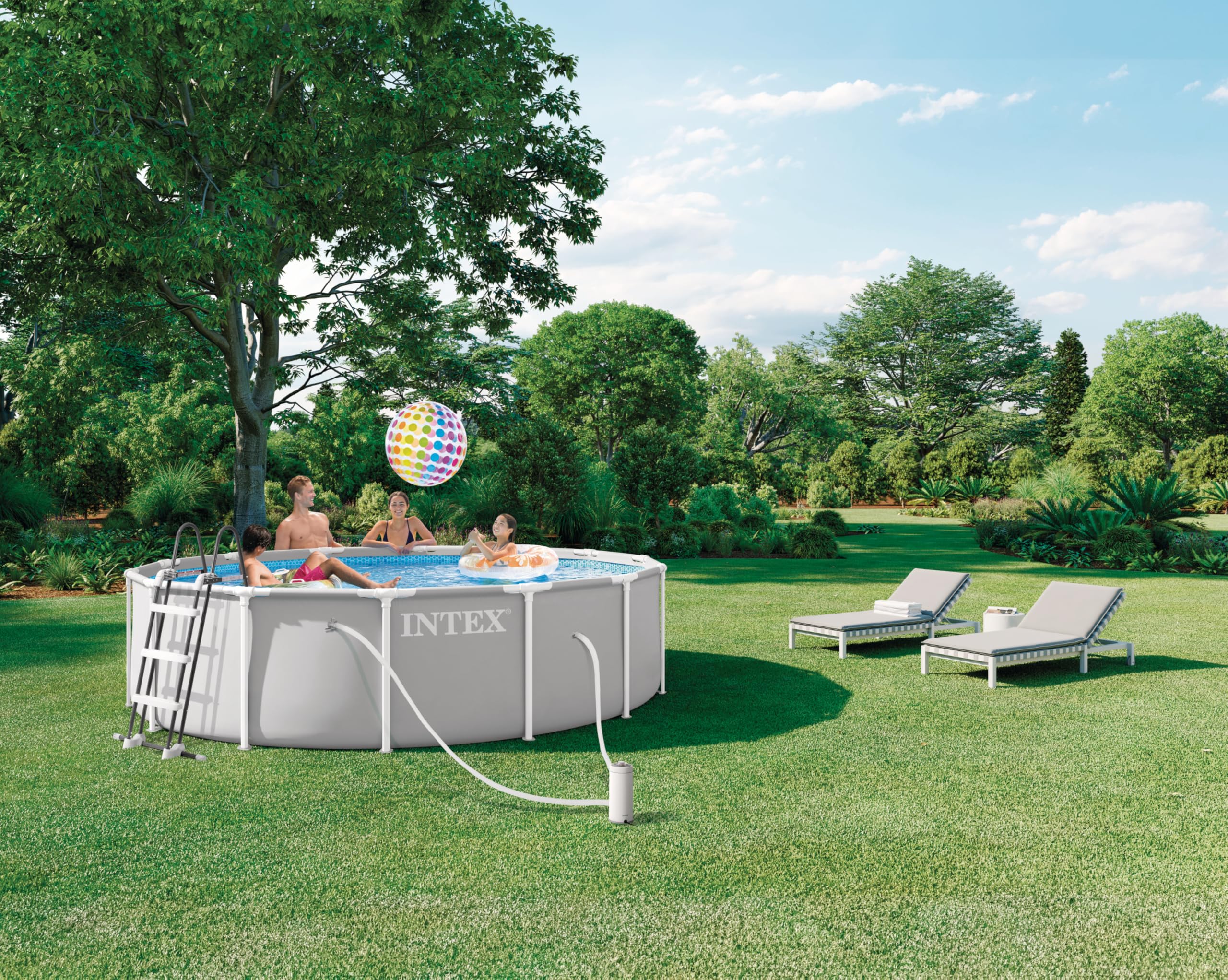 Intex - 26718FS - Kit Piscine Prism Frame Ronde Tubulaire 3,66 x 1,22
