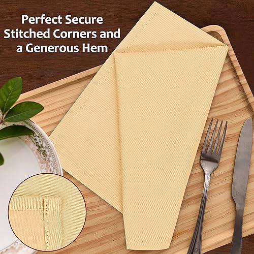 Vista 158 de Ruvanti Servilletas de algodón 12 unidades, servilletas de tela suaves y cómodas, servilletas de lino de calidad hotelera de lujo – Servilletas