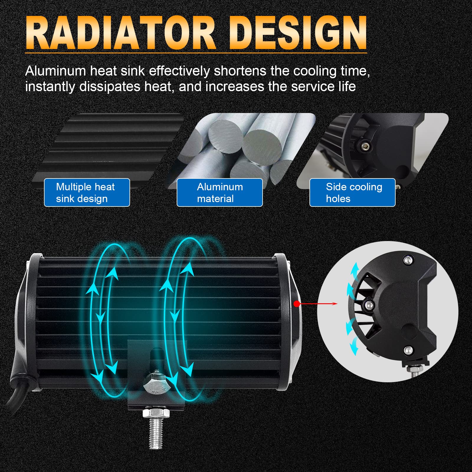 RIGIDON 6 Pcs Faros Trabajo led, 7 Pulgadas 36W, Spot lámpara para Off Road camión Coche ATV SUV 4x4 Tractor, Spotlights lámpara de conducción 6000K Blanco, Foco led 12v 24v