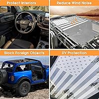 Vista 7 de BESTAOO Parasol para accesorios Ford Bronco 2021 2022 2023 2024 2025 2 puertas, parasol de malla frontal Bimini cubierta superior para Bronco de 2