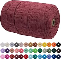 Vista 19 de JeogYong Cordón de macramé de un solo hilo 1mm x 426 yardas (1279 pies) Cuerda de algodón suave Hilo de macramé de 1 mm, suministros de macramé