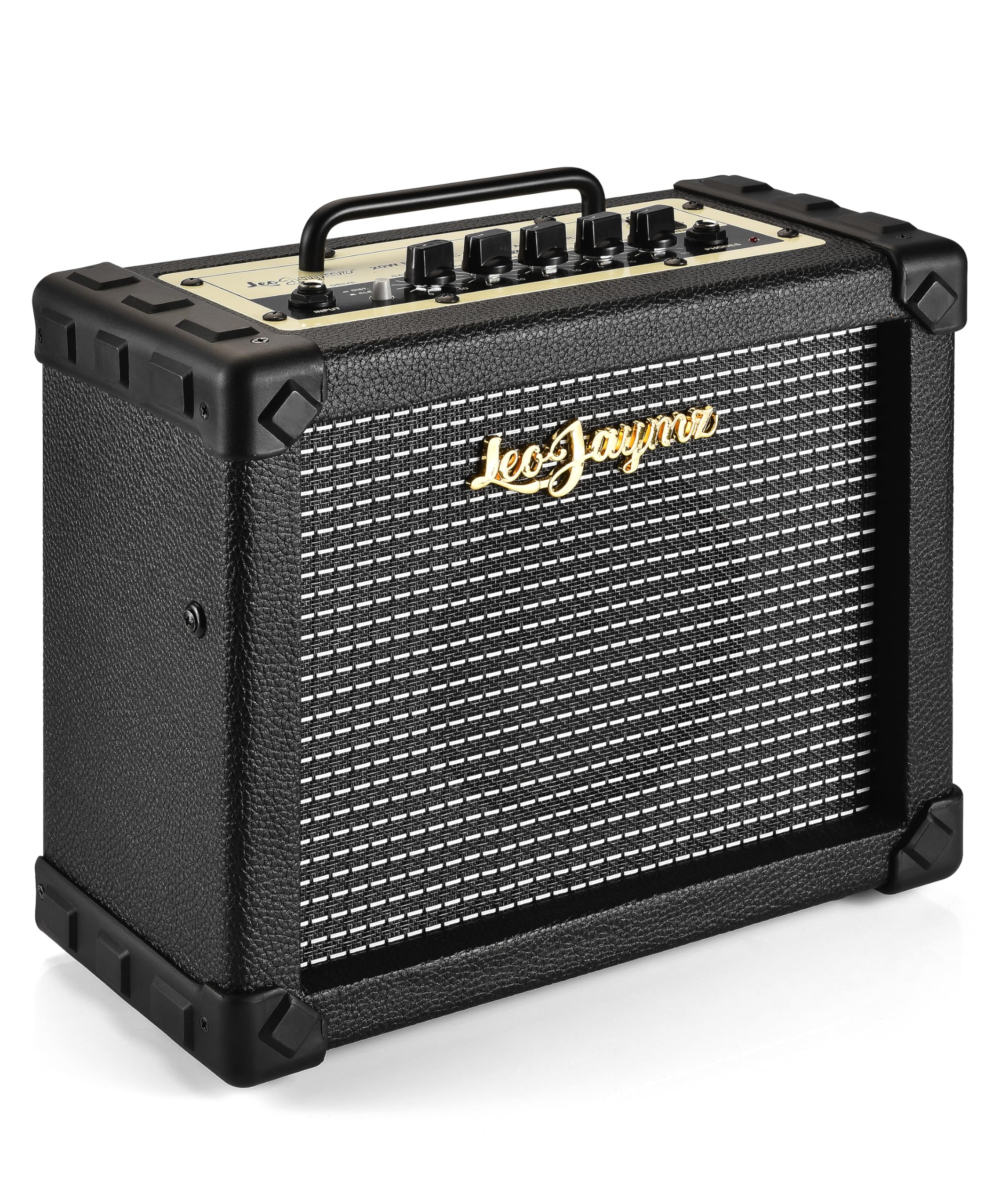 Leo Jaymz SG-20 20W Electric Guitar Amplifier with Handle - Clean and Distortion Channel - 3 Band Equalization and Phones Line Input - Recording Studio, Practice Room, Small Courtyard