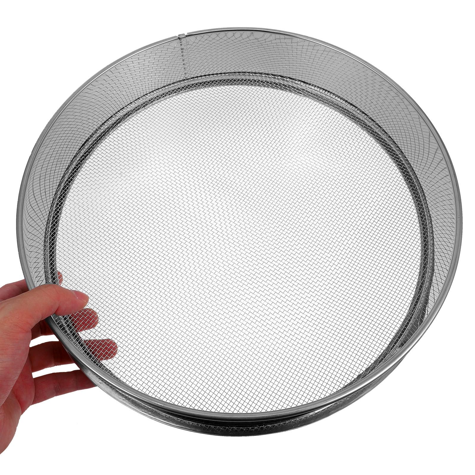 Toyvian Tamis de Sol en Acier Inoxydable 2 MM Tamis Rond 30 CM à Mailles Fines Outil de Jardinage pour Tamiser la Terre Compost