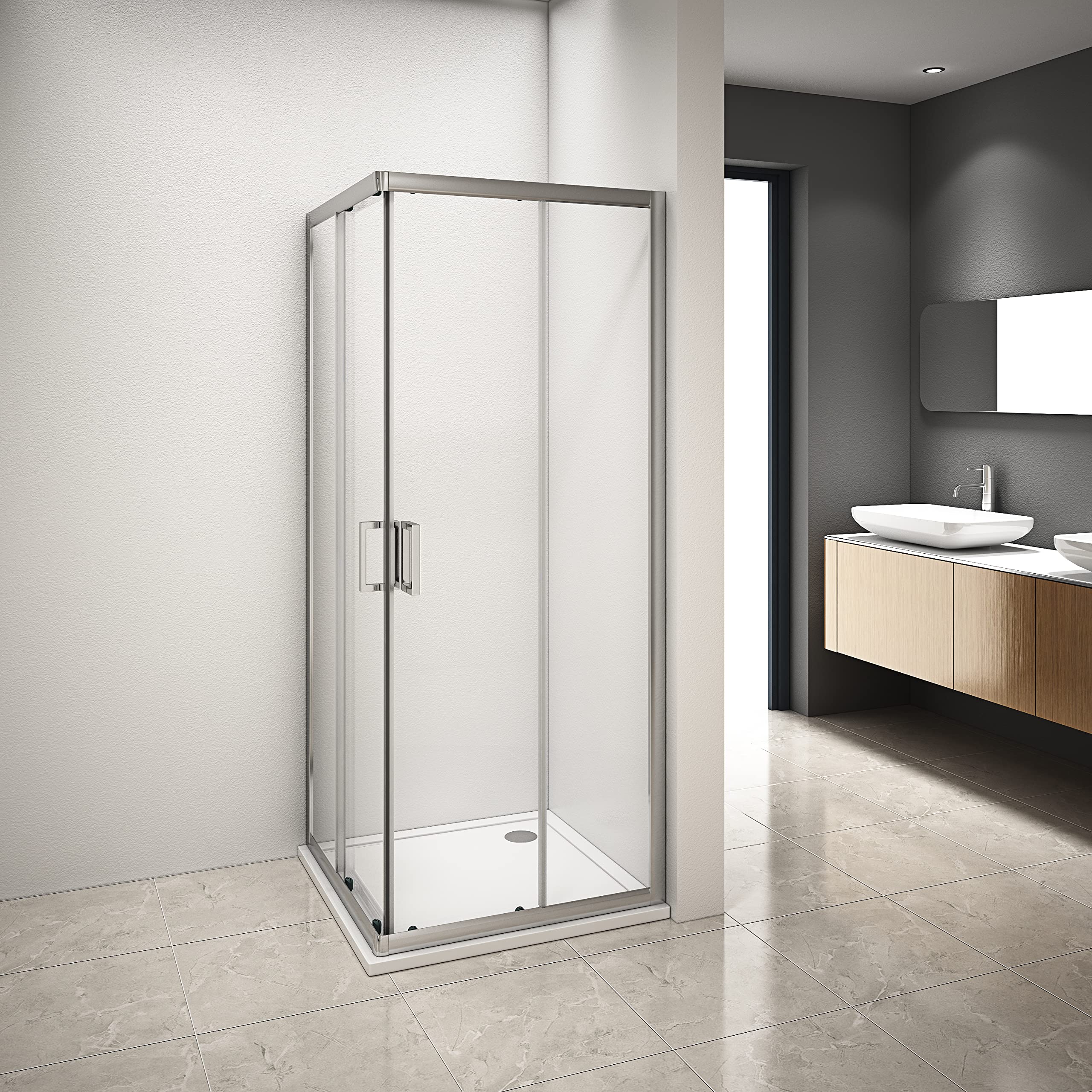 Box Doccia Angolare in vetro trasparente 80x80cm
