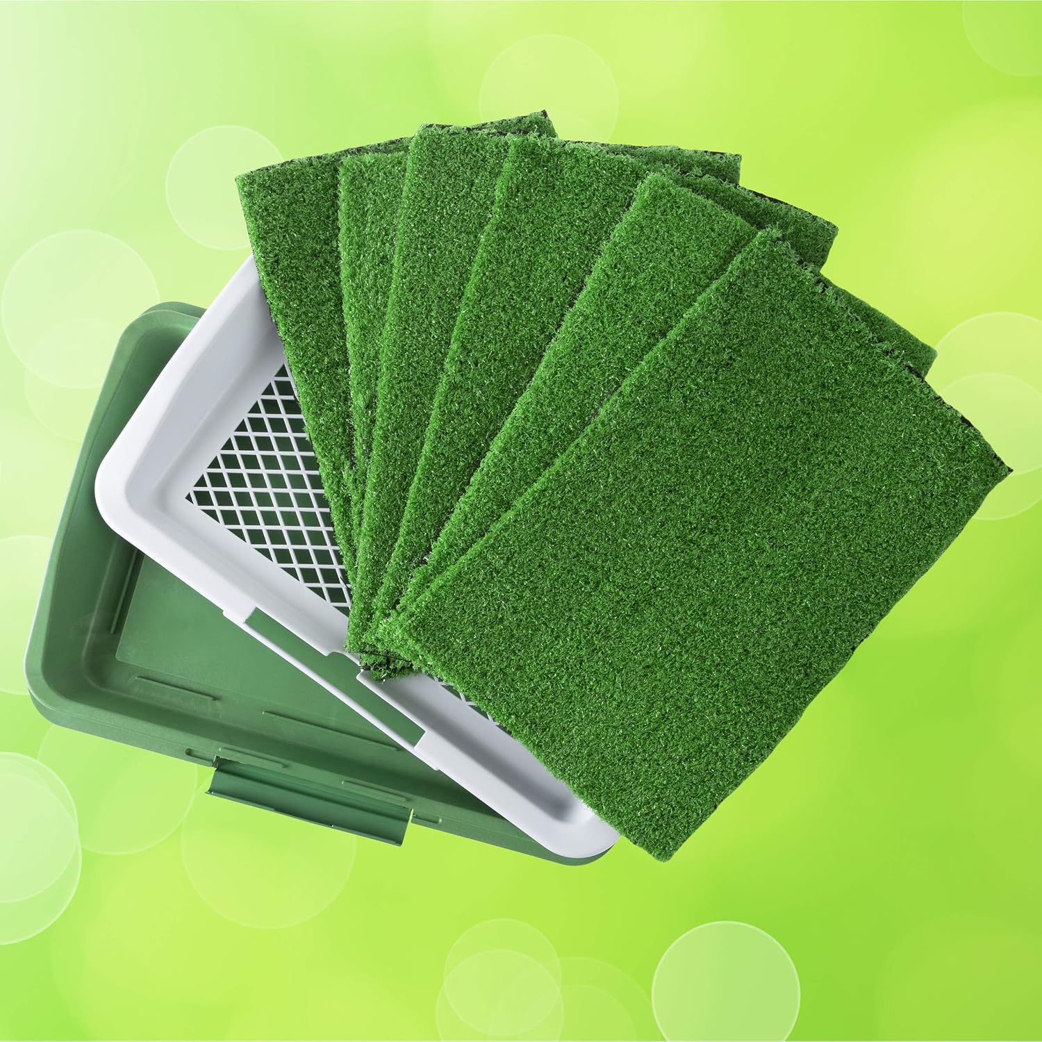 PETMAKER Puppy Potty Trainer with 5 Replacement Turf Pads - Artificial Grass Mat Tray for Indoor Toilet Training and Housebreaking