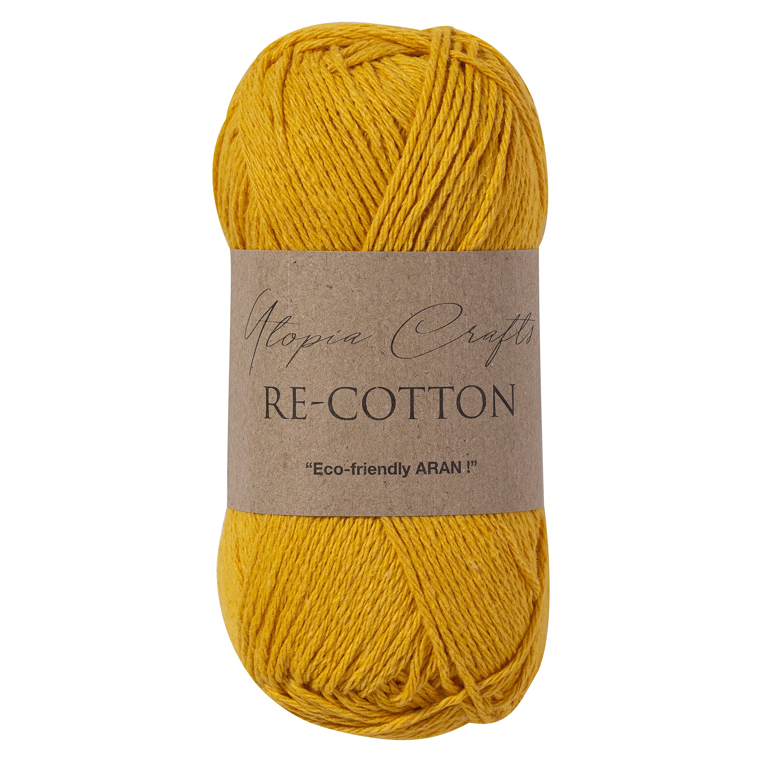 Utopia Crafts Re-Cotton Knitting Yarn, 100g (Yellow Orange)
