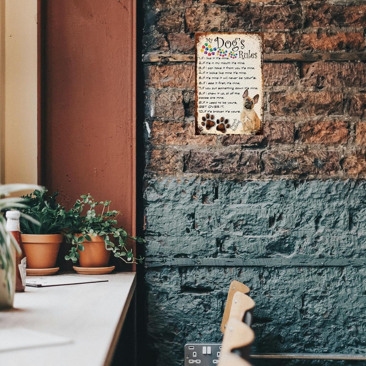 Dog Tin Sign Metal Poster Vintage Wall Décor, My Dog's Rules, Funny Decorations for Home Bar Bathroom Farm Room Garden Plaque 8x12 Inch - Image 4