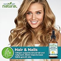 Vista 3 de Why Not Natural Liquid Collagen Plus - Gotas de biotina para mujeres y hombres, suplemento para cabello, piel y uñas