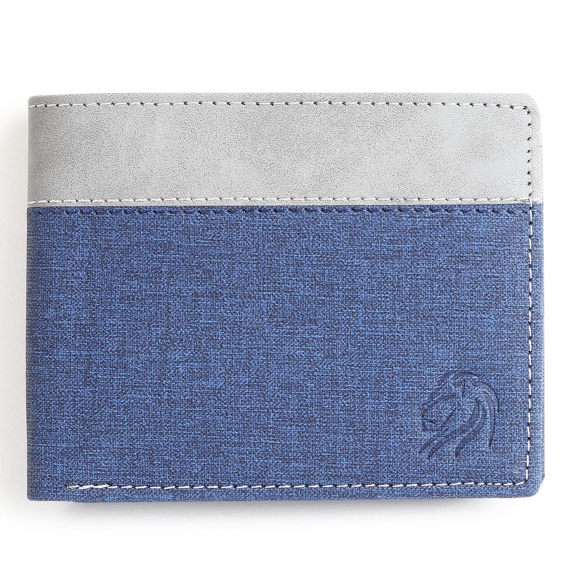VEMILIO Denim Wallet for Men | Blue & Grey Striped Credit Card Holder Wallet | 3 Card Slots, Coin Pocket & Currency Compartments | Stylish Lightweight Purse for Boys & Men | Gift for Him-image-11