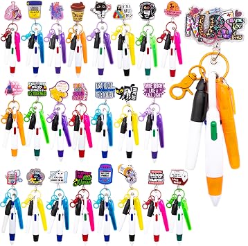 120 Pcs Nurse Essentials Accessories, Badge Reel Pens Bulk Sets, Nursing Retractable 4-Color Pen with Highlighter, CNA Week Appreciation Gifts for Hospital Medical Assistant Student Doctor