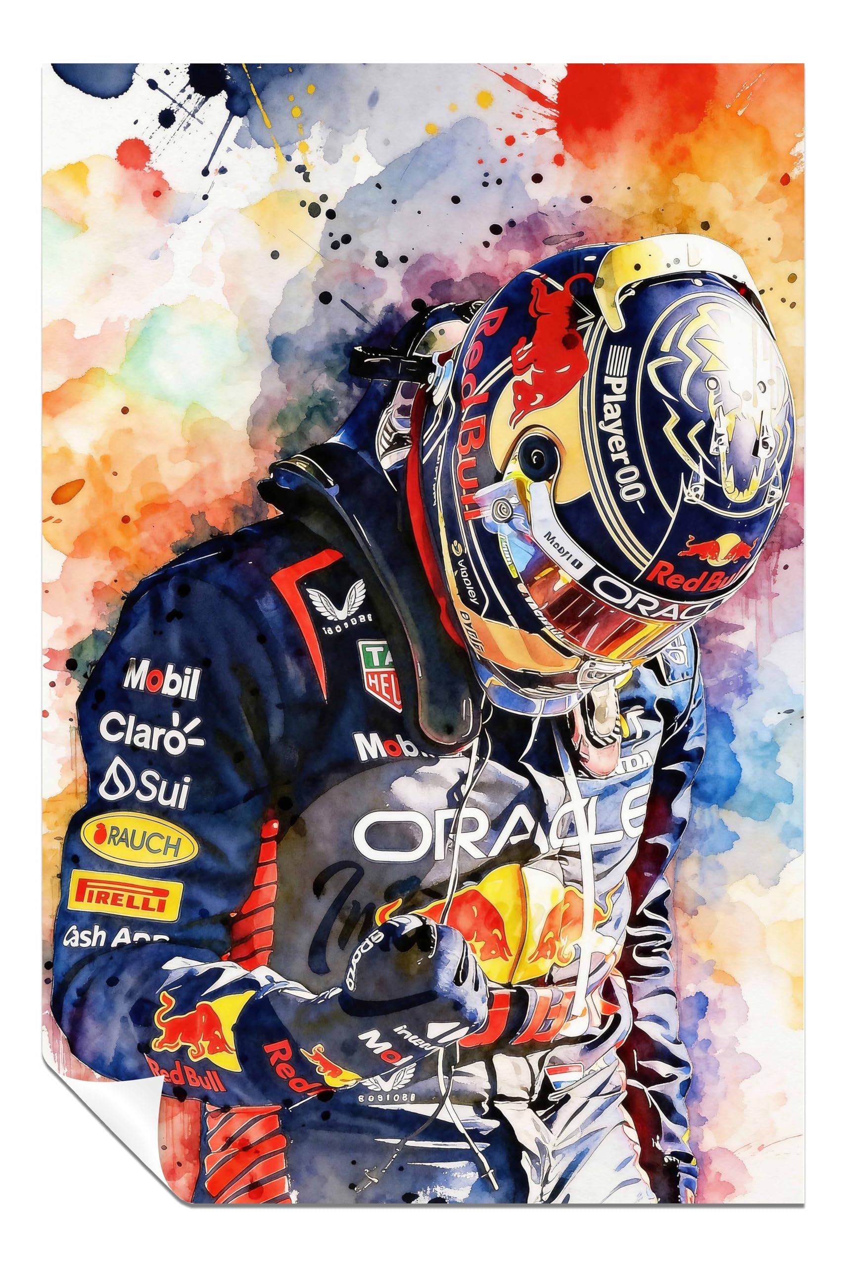 Max Verstappen Poster Red Bull Print - Max Verstappen Wall Art Gift Unframed Poster Print, Pictures for Home Walls, Bedroom, Living Room & Bathroom Decor 91x61cm (36x24in)