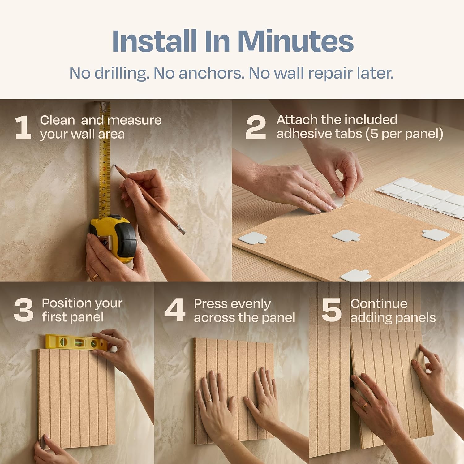 X-Large Cork Board Alternative 12-Pack Felt Bulletin Board Thick and Decorative Pin Board for Home Office Walls 47.24 x 35.43 Inches with 72 Adhesive Tabs - [Soft Camel]