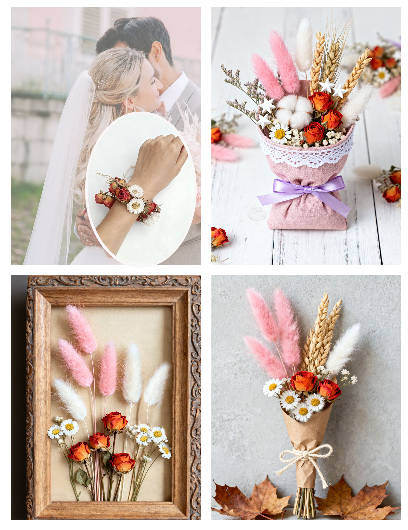 Amazon.com: xin's convey DIY Natural Dried Flower Set for Vase