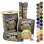 TOUGH-GRID 550 Paracord Rope Nylon Parachute Cord, Made in USA Survival Kit, Outdoor Adventures, Camping, Tactical Gear & Emergency Supplies, Military Type III Mil-Spec