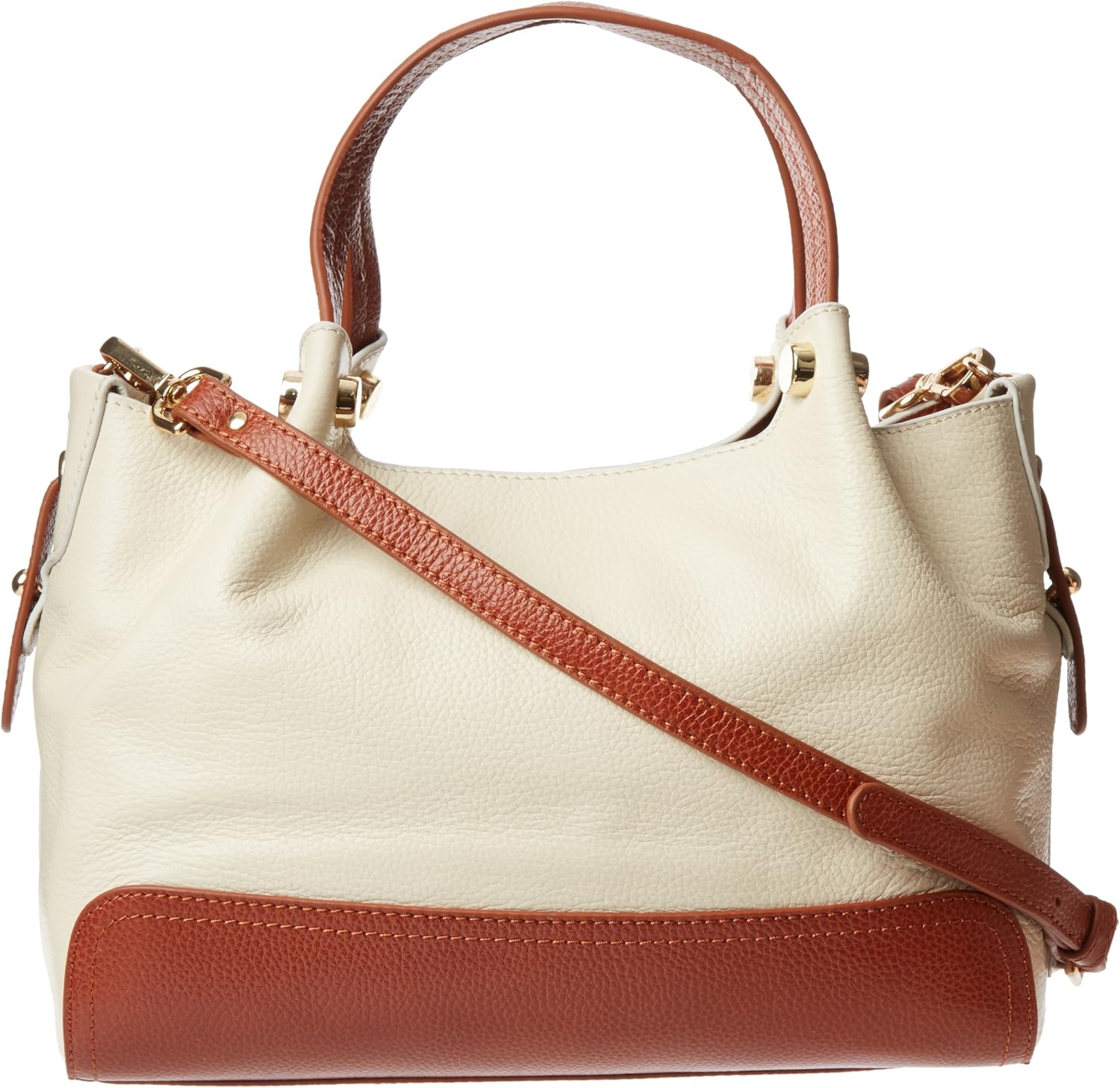 CoLab by Christopher Kon 1636 Zenith Small Satchel, Bone/Cognac