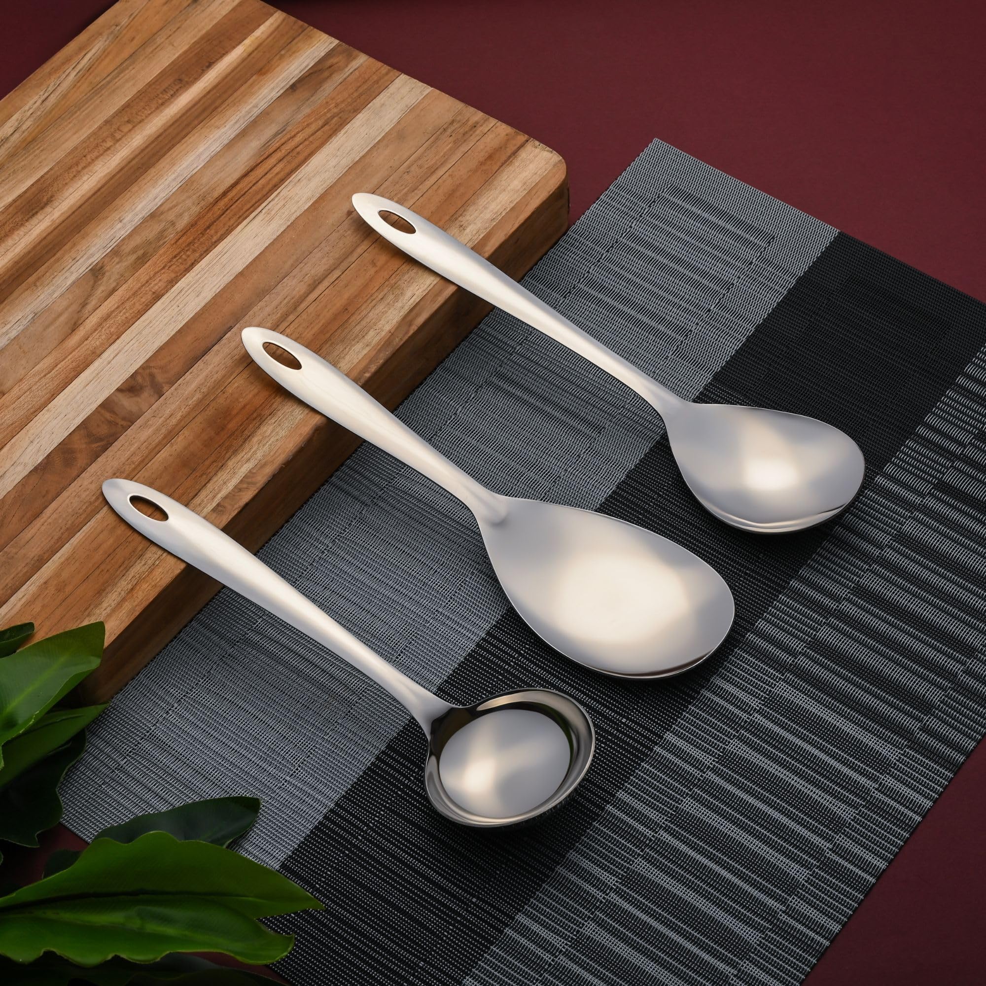 Montavo Stainless Steel Serving Utensil Set - 3 Piece -1