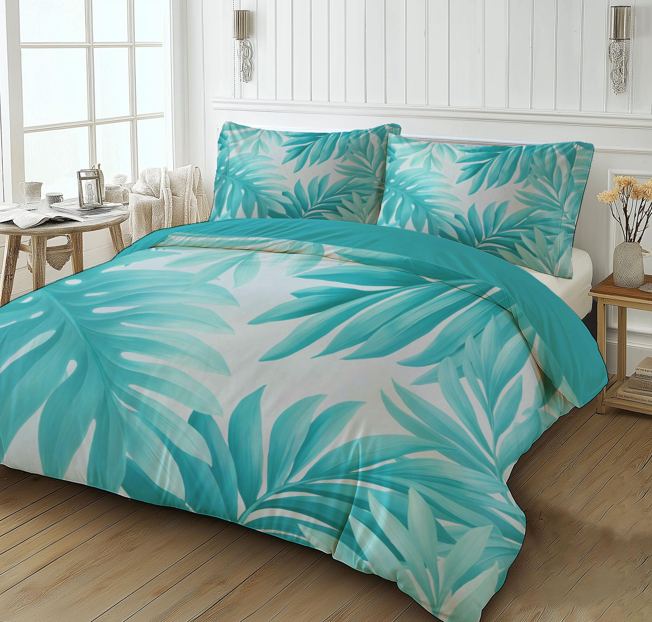 Parure de lit 2 personnes avec housse de couette 200x200 et taies d'oreiller