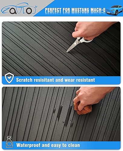 Miniatura 5 de ZQULOYO Tapete para maletero Ford Mustang Mach-E Accessories 2021 2022 para todo tipo de clima, tapete para maletero trasero para mascotas