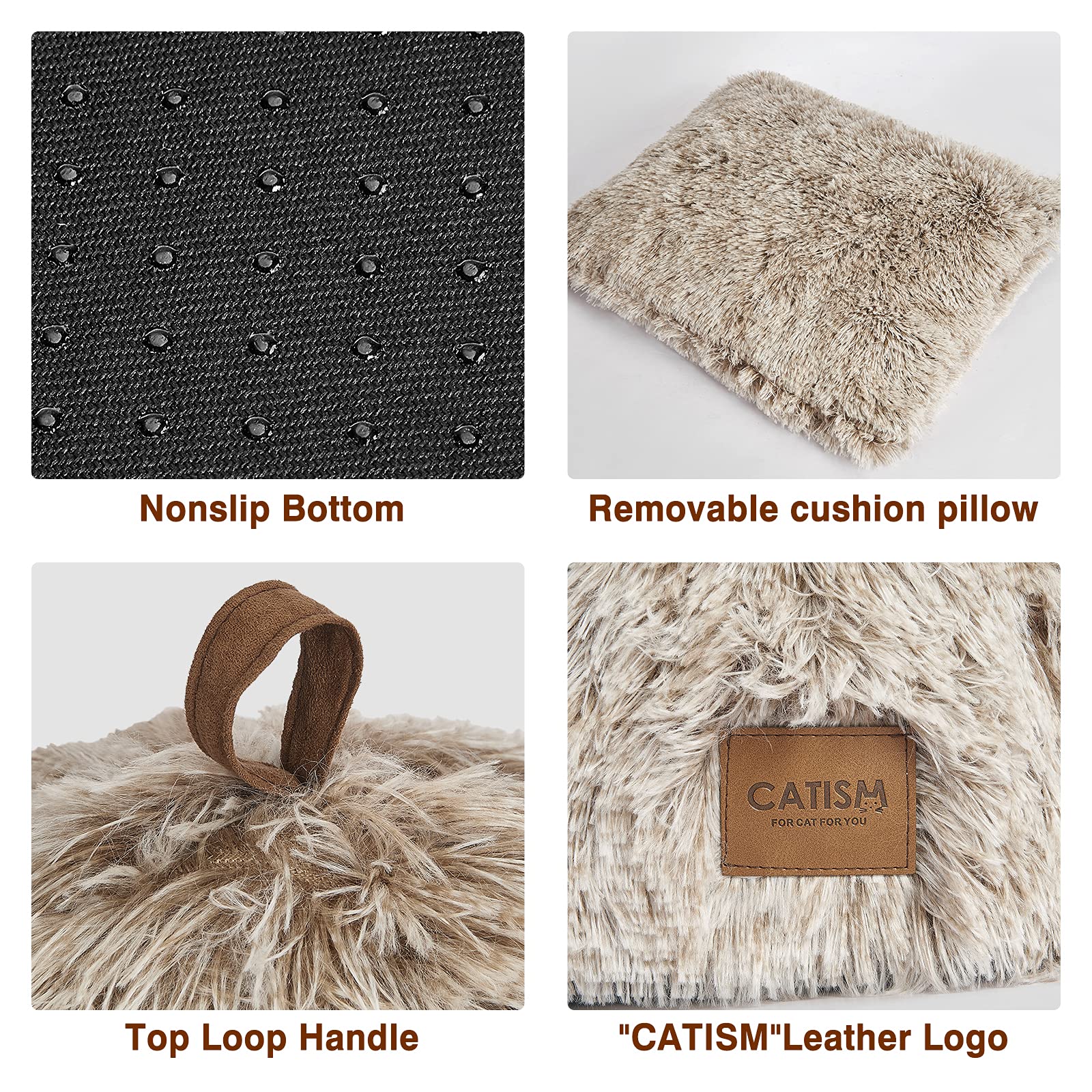 CATISM cuccia gatto, cuccia gatto interno, cuccia per gatti cuccia gatto chiusa, cucce per gatti da interno, cuccia per gatti da interno, igloo gatto casa gatto rimovibile e lavabile (Caffè)