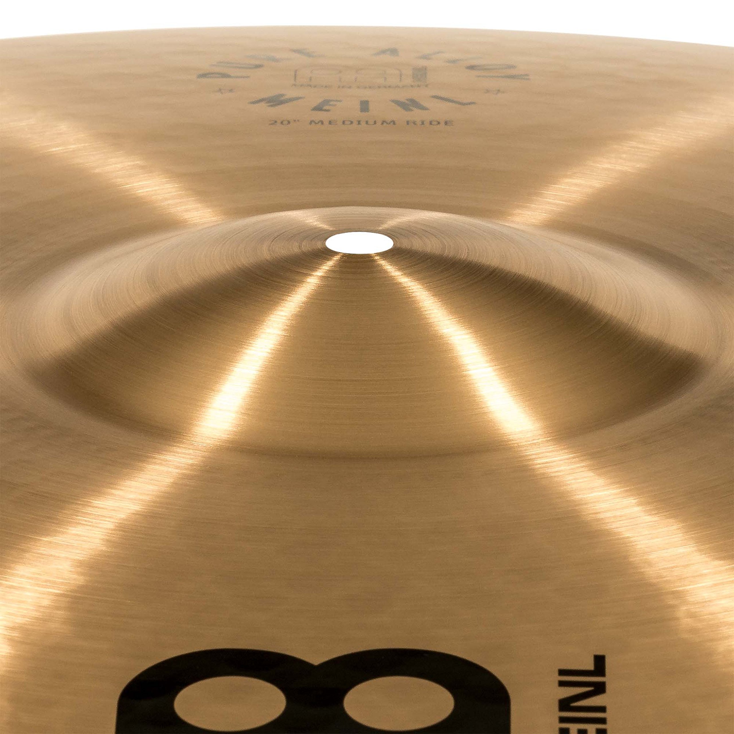 Meinl Cymbals Pure Alloy Piatto Ride Medium 20 pollici (50,80cm) per Batteria - Bronzo puro in Lega, Finitura Tradizionale (PA20MR)