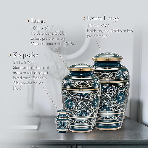 Miniatura 10 de Majestic Radiance - Urnas de recuerdo para cenizas humanas con caja de regalo de terciopelo para recuerdos de cremación para cenizas