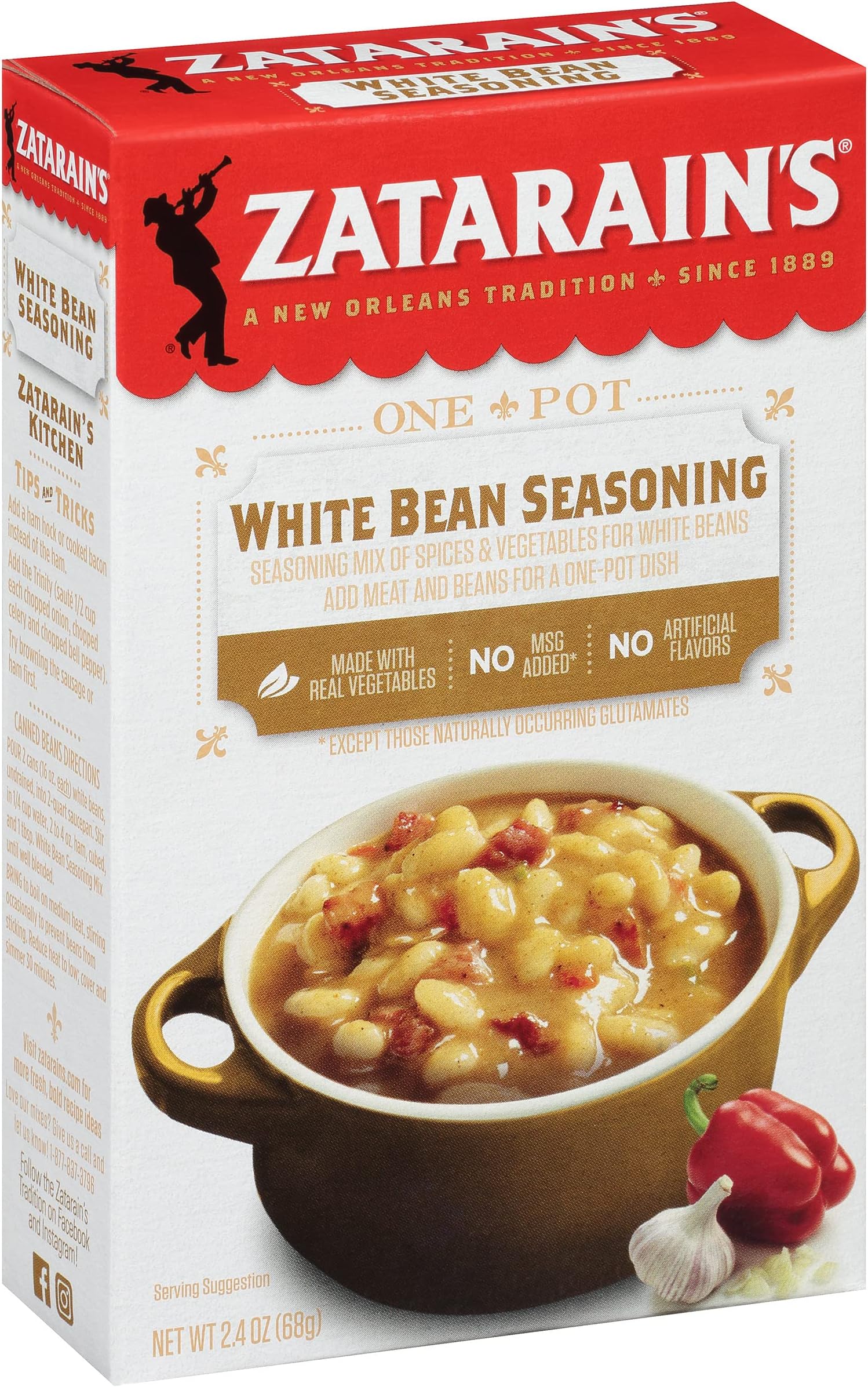 Zatarain's White Bean Seasoning, 2.4 oz