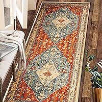 Vista 1 de COMSLE Alfombra Runner Bohemia, 2' x 7' Alfombras Lavables para Pasillo de Lana Sintética Pequeña Alfombra de Área de Cocina Alfombra Decorativa