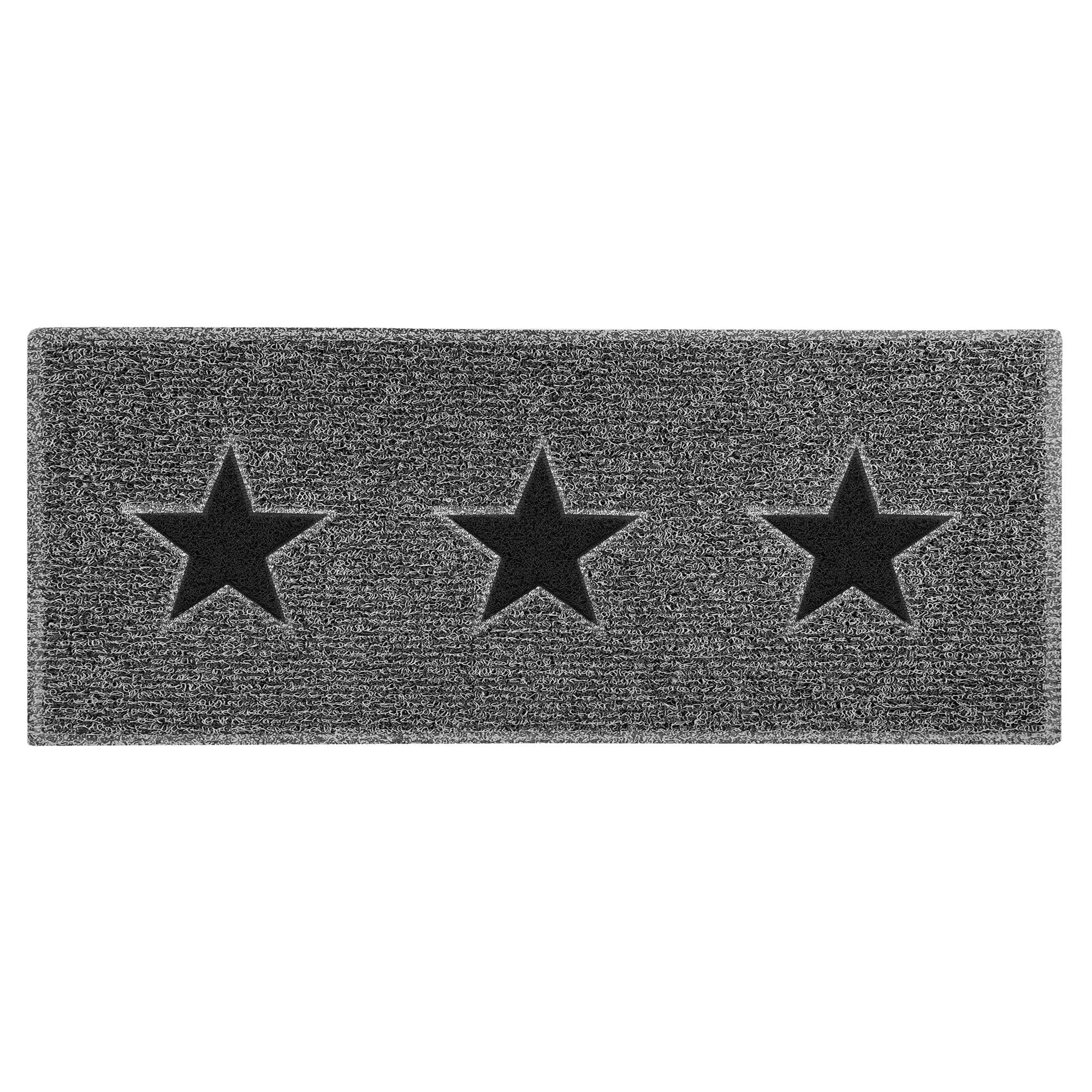 Nicoman Triple Stars Door Mat｜Entrance Barrier Dirt-Trapper Floor Mat｜Patio Garden Conservatory Doormat｜Indoor Outdoor Matt｜Charcoal with 3x Black Stars, Runner 150x60cm/5x2ft — image 1