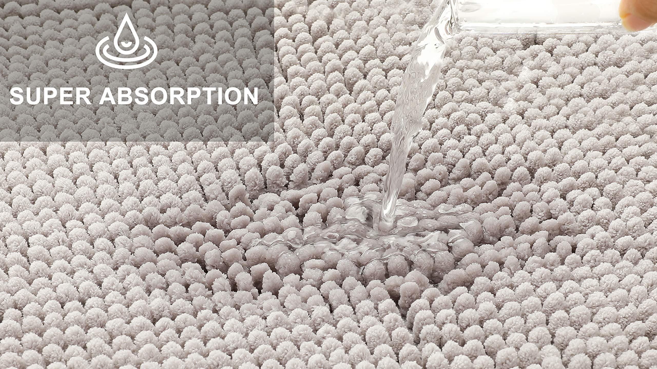 Tappeto Da Bagno In Ciniglia Per Docce Angolari - Grigio, Antiscivolo, 45x45 Cm, Morbido E Assorbente - Foto 4