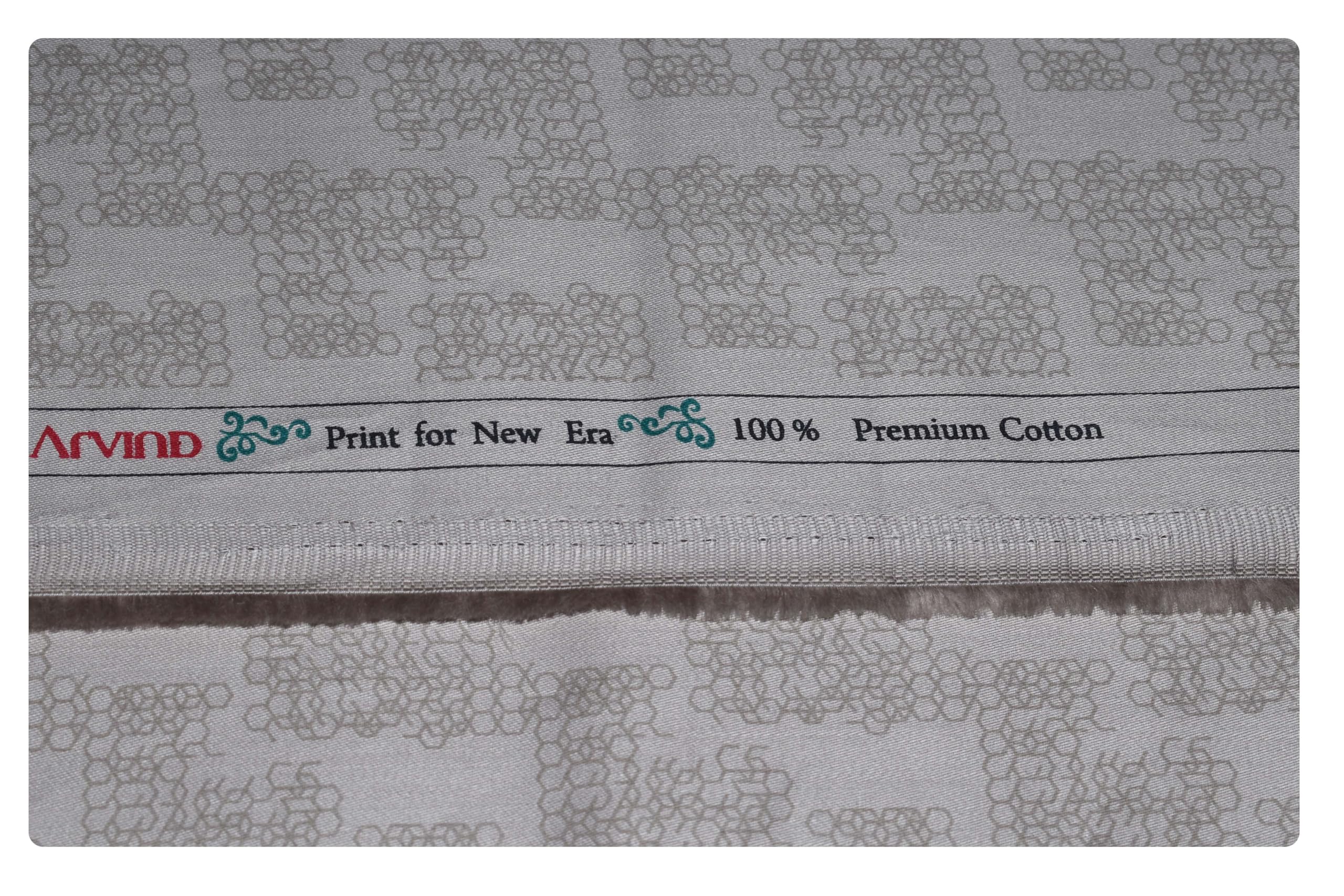 Men's Pure Cotton Satin Printed Unstitched Shirt Fabric (FA74Z1, Light Cream Brown)