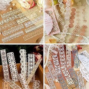 Amazon | Kigofora コラージュ 素材 レトロなレース素材紙