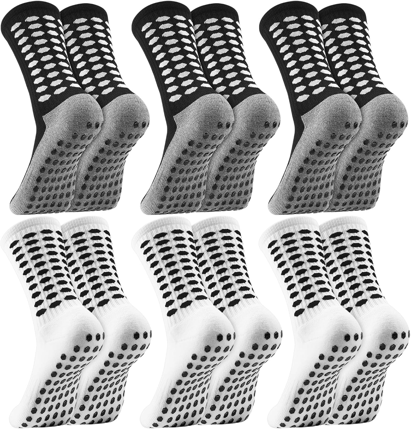 Jspupifip Grip Soccer Socks Non Slip Kids's Teenager's Athletic Socks for Football Basketball Sports