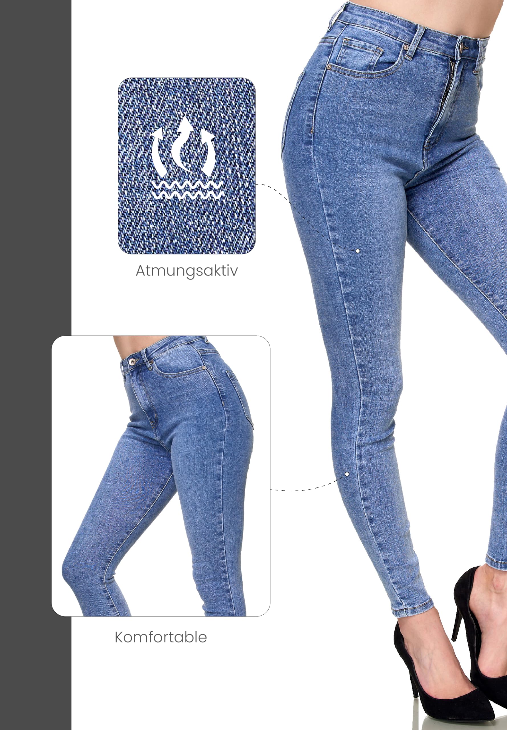 Elara Jeans Donna Vita Alta Effetto Push Up Chunkyrayan