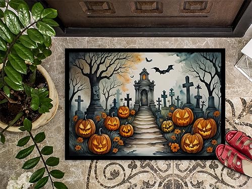 Miniatura 3 de Caroline's Treasures DAC2256JMAT - Tapete espeluznante de Halloween para interiores o exteriores, 24 x 36 pulgadas, tapete para puerta delantera,