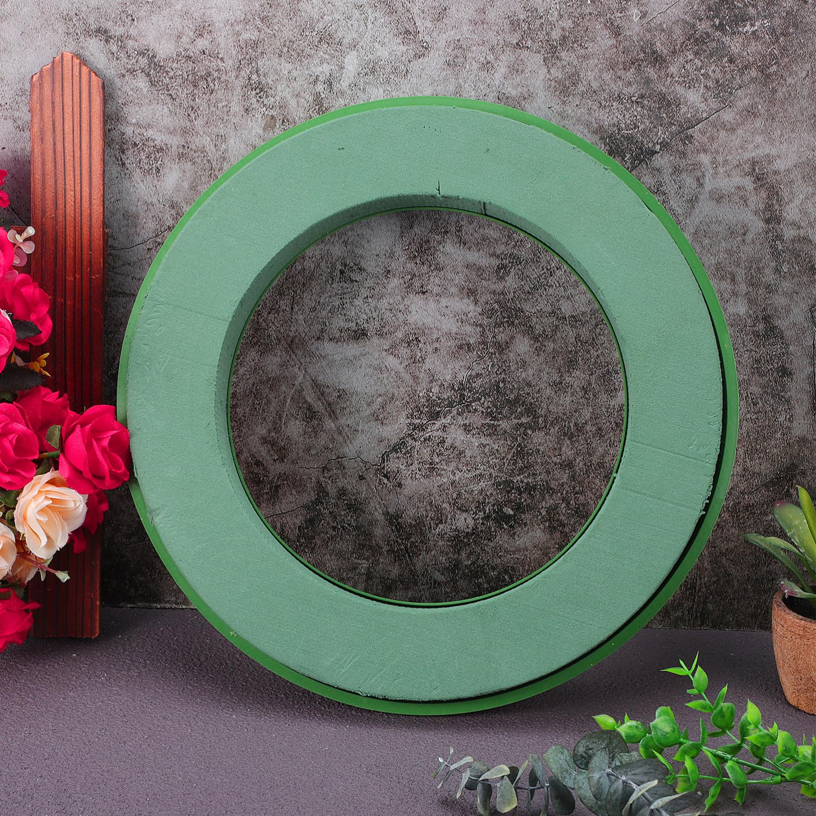 Gatuida Lot de 2 anneaux en mousse avec ventouse pour arrangements floraux artificiels, décoration de voiture de mariage, 30 x 30 x 4 cm