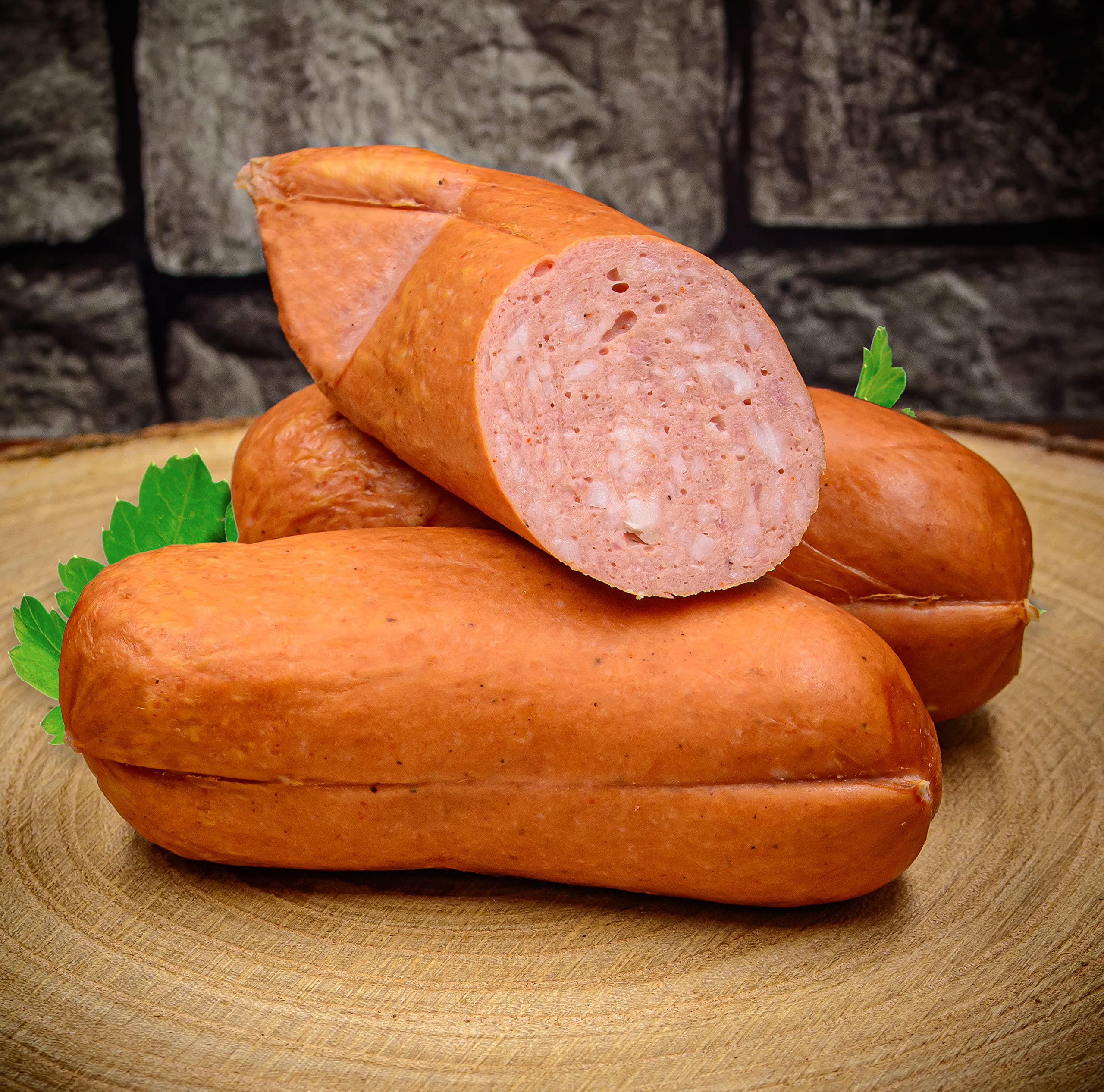 Food-United KNACKWURST 4x 600g Prager Speck-Knacker-Wurst-Würstchen nach Regensburger Art aus Rind-Schweine-Fleisch perfekt als Brat-Grill-nd ideale Hand-Snack-(4)