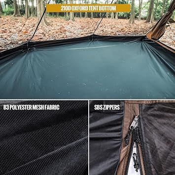 OneTigris NORTHGAZE Teepee Tent for 2-4 People Outdoor Camping Tent with Stove Jack 4 Seasons Tent