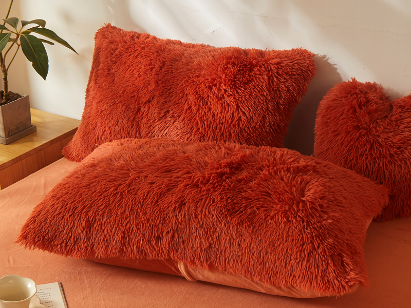 Amazon.com: Besfunny Burnt Orange Shaggy Pillow Covers, Fuzzy