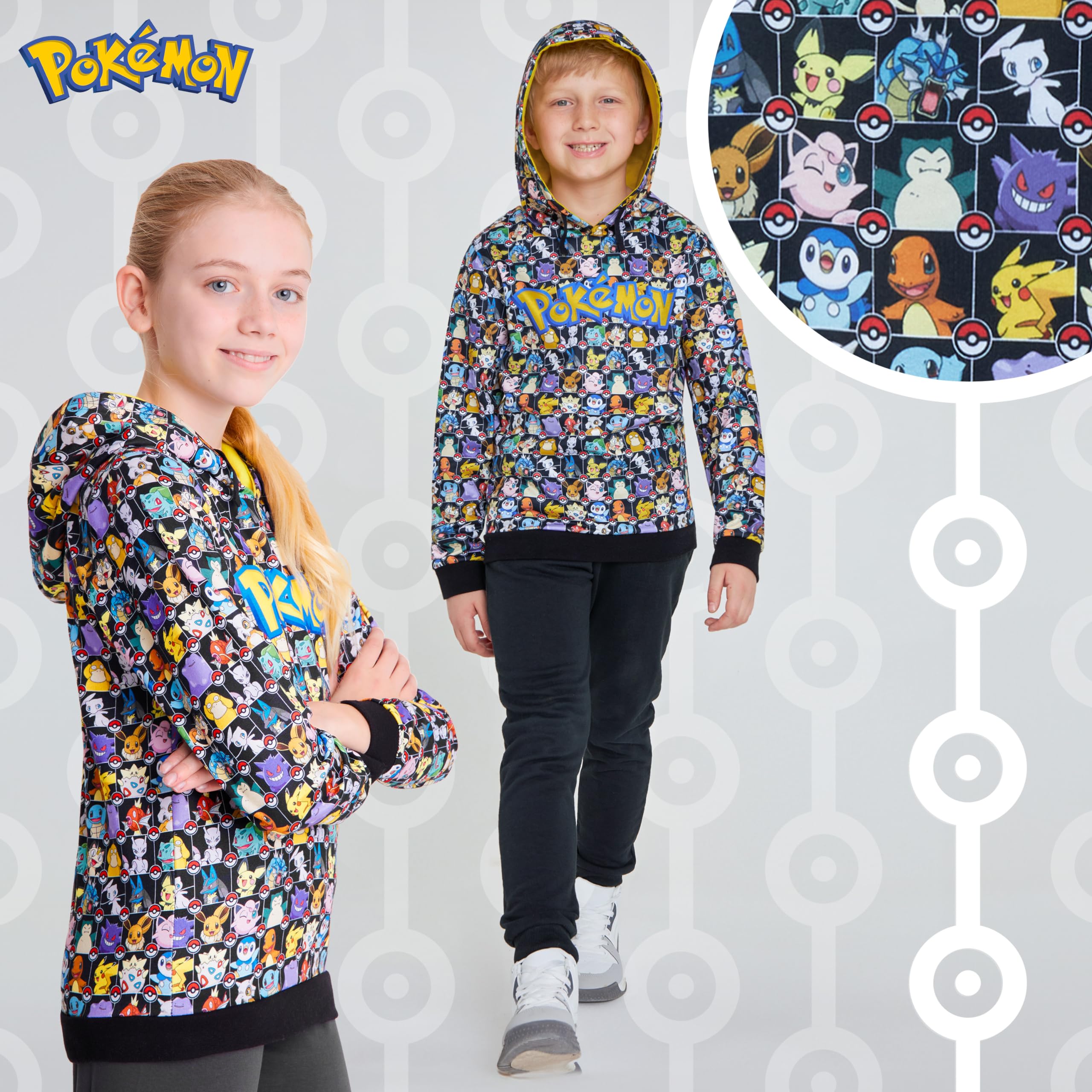 Pokémon Felpa Bambino - Felpa Ragazzo 4-15 Anni Felpa con Cappuccio per Ragazzi Abbigliamento Bambino Ufficiale Felpa Pikachu Idea Regalo per Gamer