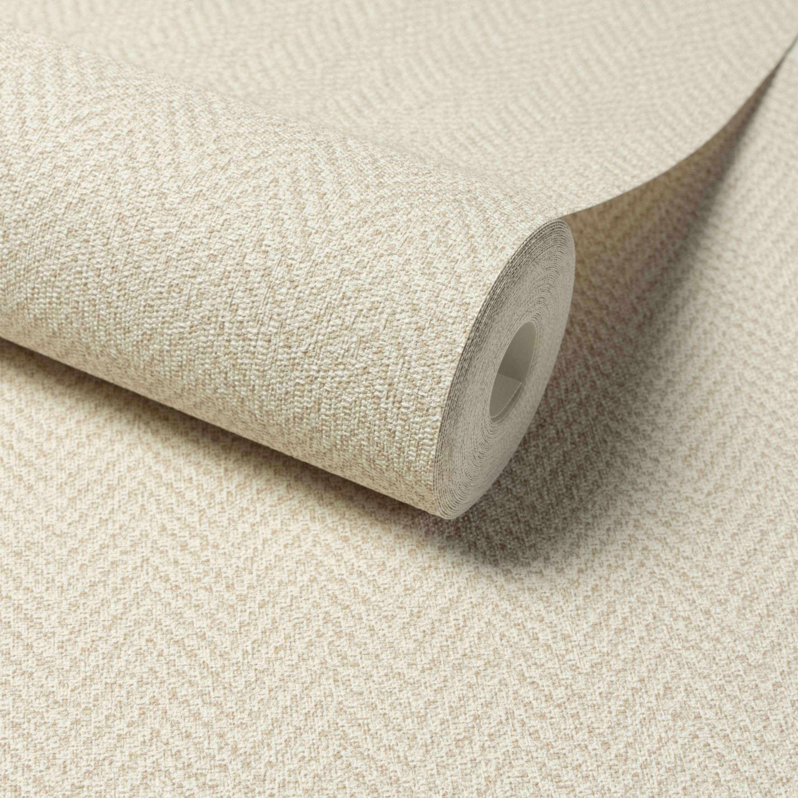 Grandeco Antiga Herringbone Chevron Weave Textured Wallpaper, Cream
