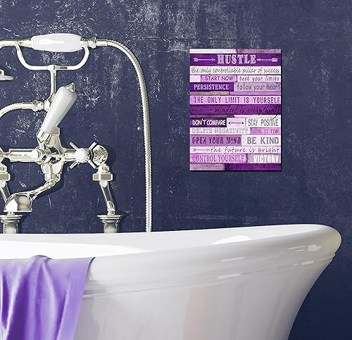 Miniatura 9 de Decoración de habitación morada para mujer, citas inspiradoras motivacionales, arte de pared para oficina, lienzo grande listo para colgar, tamaño