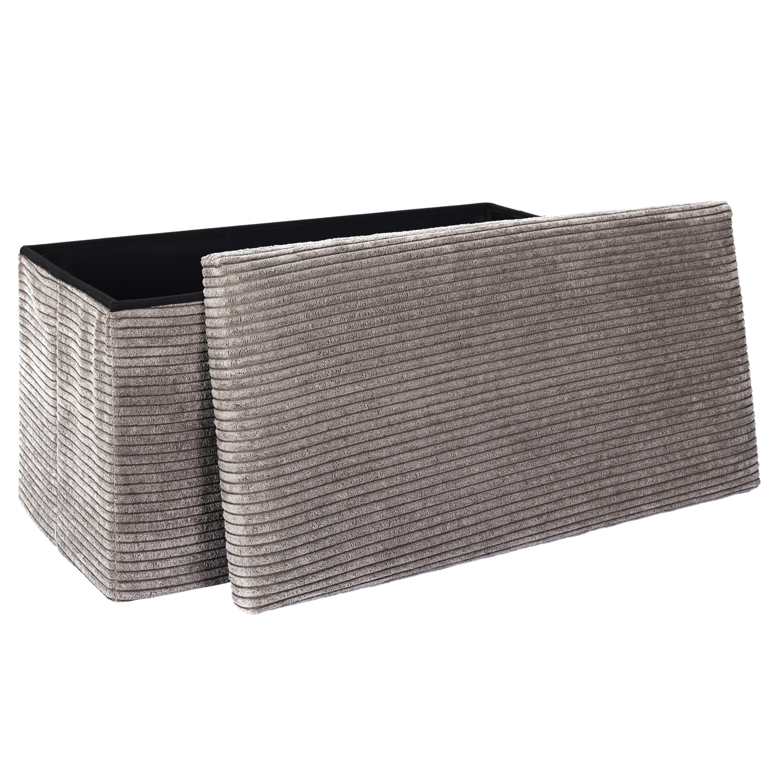 HOME DECO FACTORY, HD0277, Cotele Scott Taupe Klappbanktruhe, Weichheit, Möbel, Sitz, Klapptruhe und Bank, 76x38x38 cm, Sitzhöhe 38 cm, Taupe, MOL