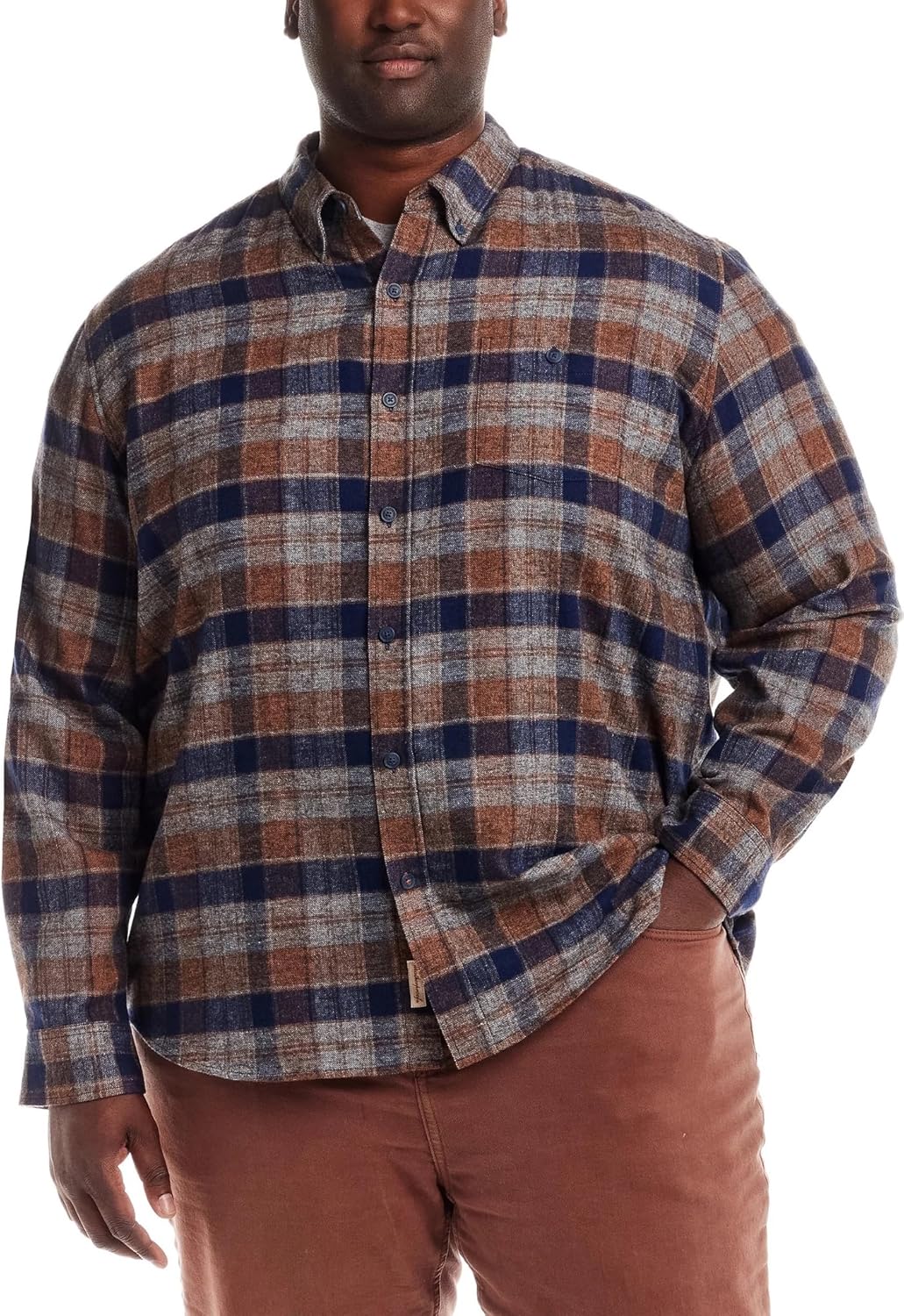 Weatherproof Vintage Men's Casual Button Down Long Sleeve Soft Brushed Plaid Flannel Shirt - Image 4