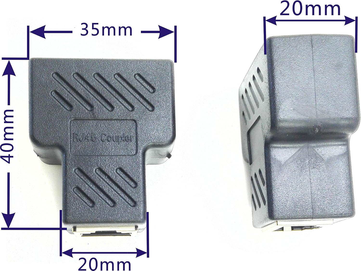 RJ45 Splitter Adapter LAN Connector 1 Female to 2 Female,Suitable for Super Category 5 Ethernet，Category 6 Ethernet